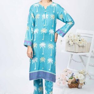 Unstitched Kurties Printed Twill Linen Shirt