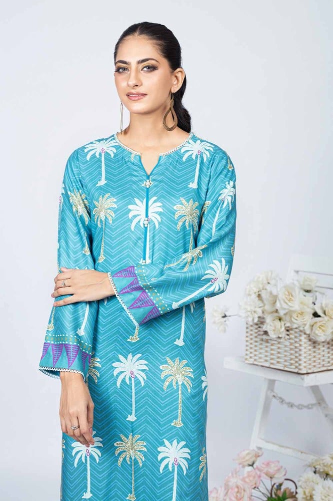 Unstitched Kurties Printed Twill Linen Shirt - Image 4