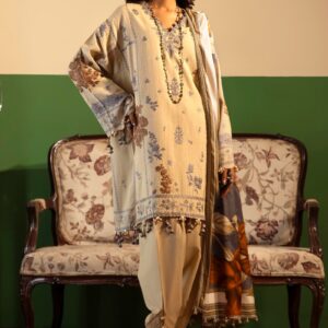 Unstitched Winter Slub 3 Piece Suit