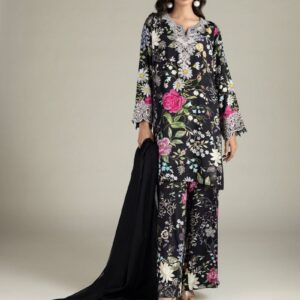 Khaadi | Embroidered | Raw Silk Three-Piece Tailored Set